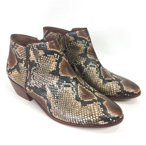 Sam Edelman Petty Snakeskin Print Leather Booties